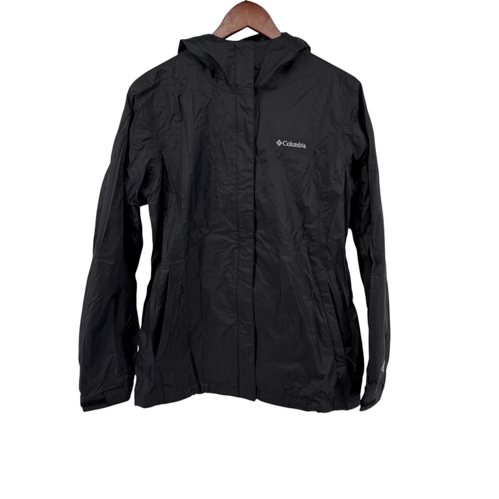 Columbia Arcadia II Women's Rain Jacket Large Black Omni-Tech Waterproof